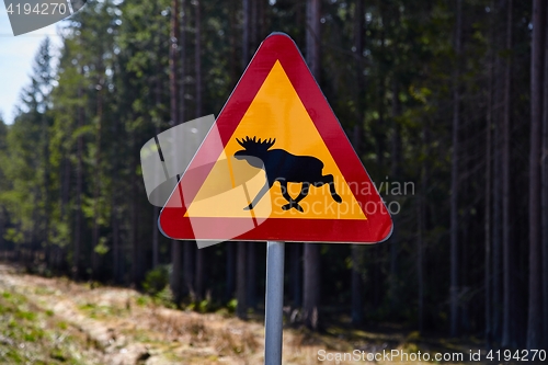 Image of Moose roadsign in Sweden