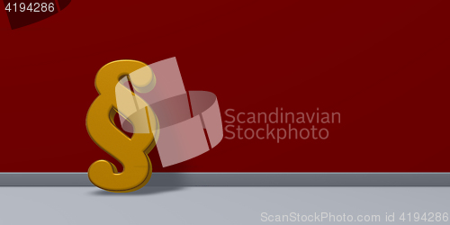 Image of paragraph symbol on red background - 3d illustration