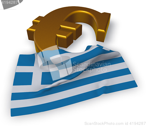 Image of euro symbol and greek flag - 3d illustration