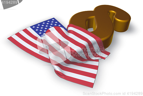 Image of usa flag and paragraph symbol - 3d illustration