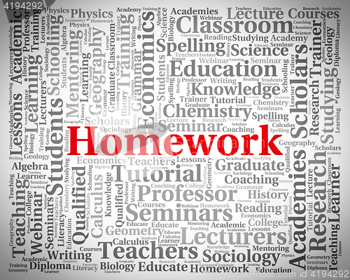 Image of Homework Word Means Learning Education And Task