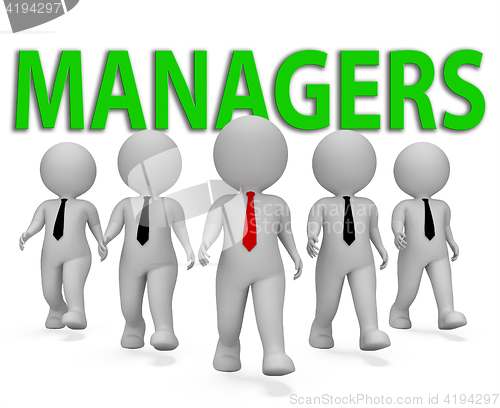 Image of Managers Businessmen Shows Company Head And Businessman 3d Rende