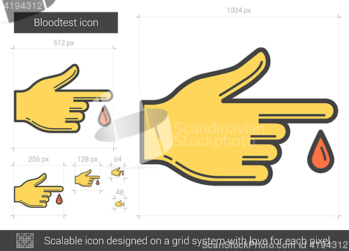 Image of Blood test line icon.