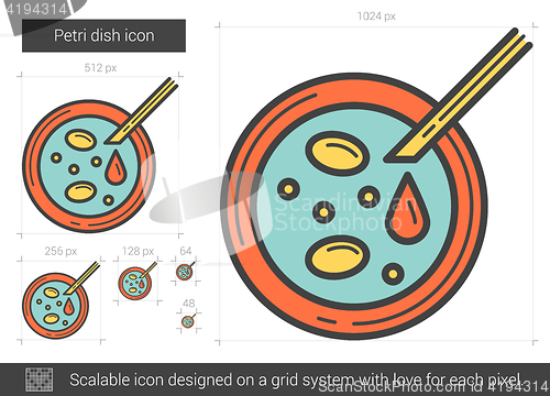 Image of Petri dish line icon.