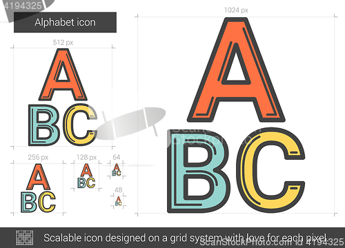 Image of Alphabet line icon.