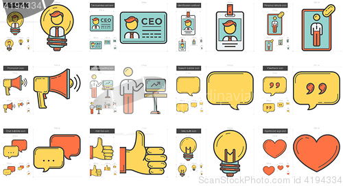 Image of Human resources line icon set.