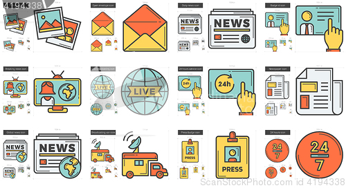 Image of Journalism line icon set.