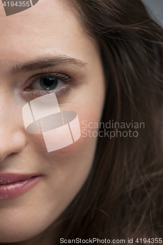 Image of portrait  of beautiful young brunette woman