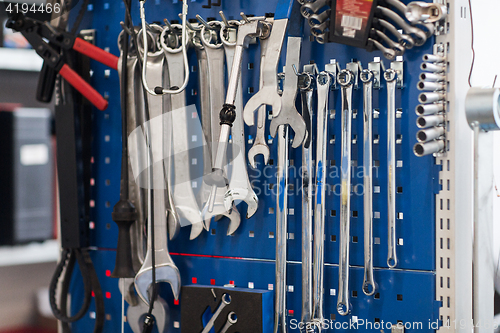 Image of tools set at car workshop