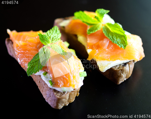 Image of sandwiches with red fish