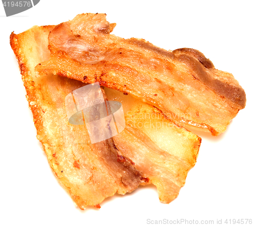 Image of grilled bacon on white