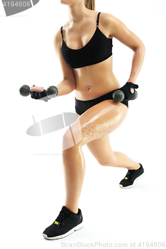 Image of Slimming workout, the body of a woman in lingerie sports women&#39;s buttocks