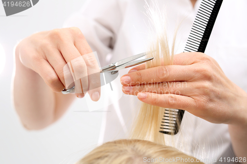 Image of Undercutting the split ends of hair