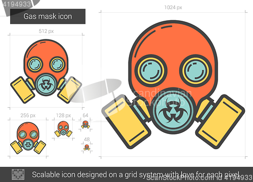 Image of Gas mask line icon.