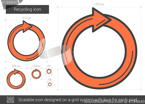 Image of Recycling line icon.