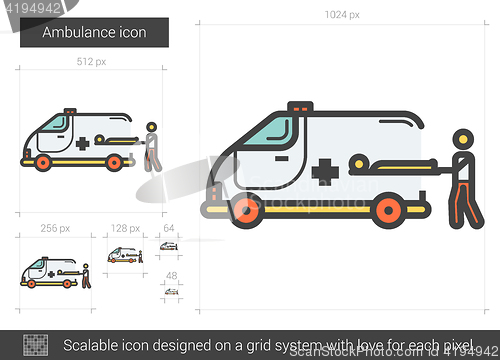 Image of Ambulance line icon.