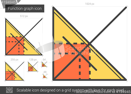 Image of Function graph line icon.