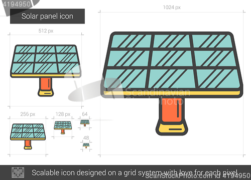 Image of Solar panel line icon.