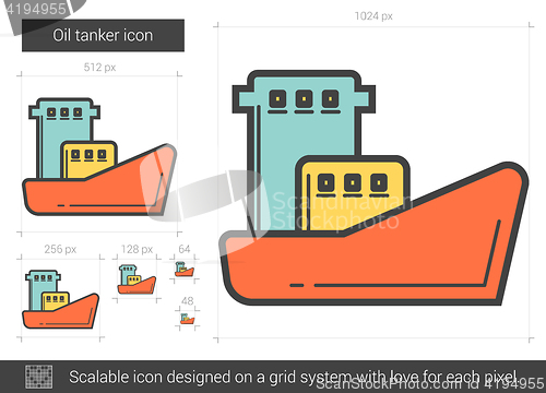 Image of Oil tanker line icon.