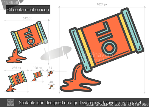 Image of Oil contamination line icon.