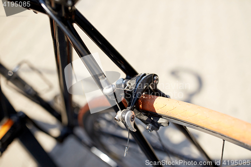 Image of close up of fixed gear bicycle on street