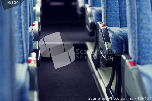 Image of travel bus interior and seats