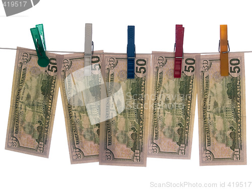 Image of Dollars on Clothesline