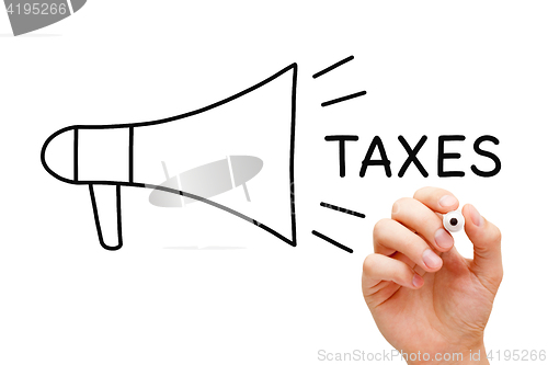 Image of Taxes Megaphone Concept