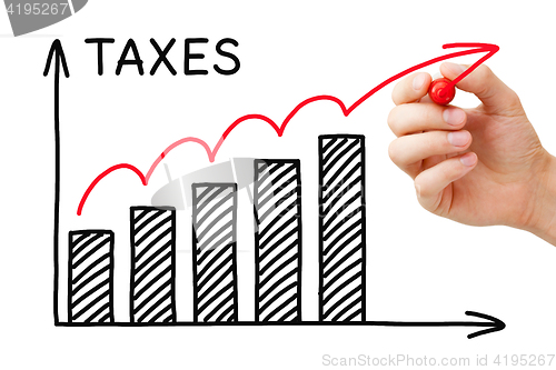 Image of Rising Taxes Graph Concept