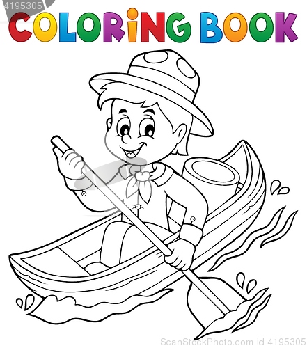 Image of Coloring book water scout boy theme 1