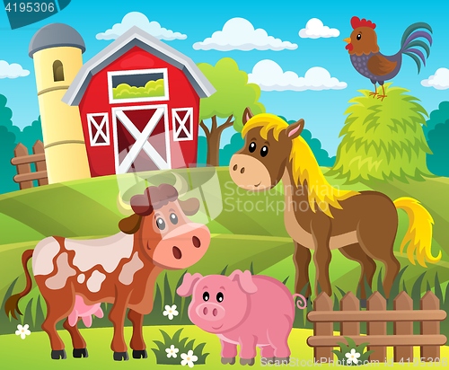 Image of Farmland with animals theme 1
