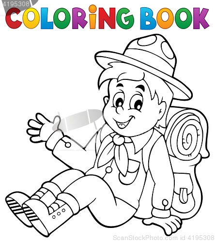 Image of Coloring book scout boy theme 2
