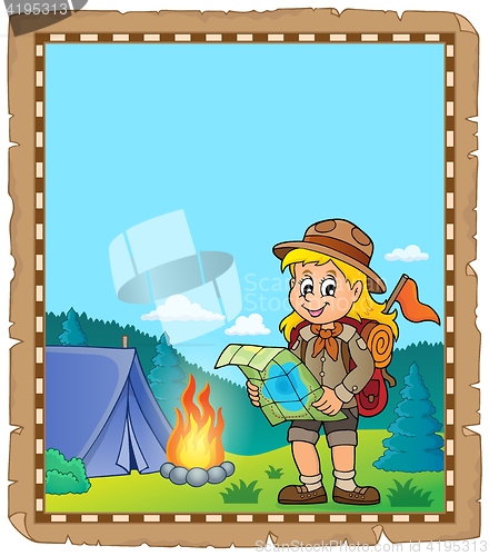 Image of Parchment with scout girl theme 2