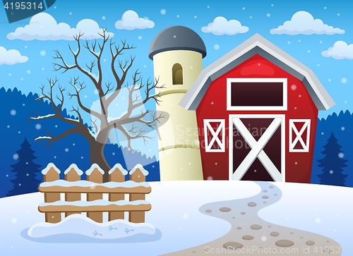 Image of Winter farmland theme 1