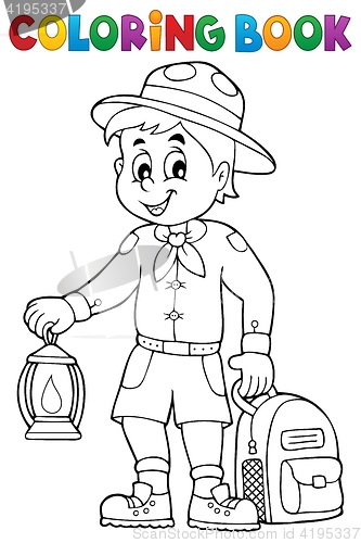 Image of Coloring book scout boy theme 3