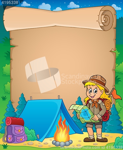Image of Parchment with scout girl theme 3
