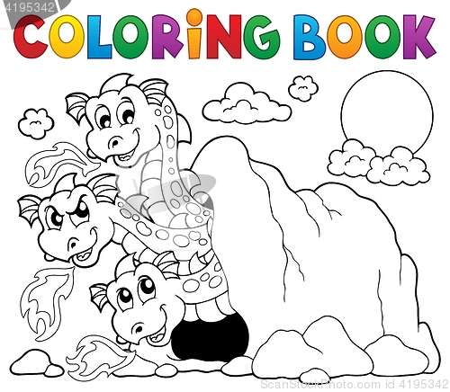 Image of Coloring book dragon theme image 5