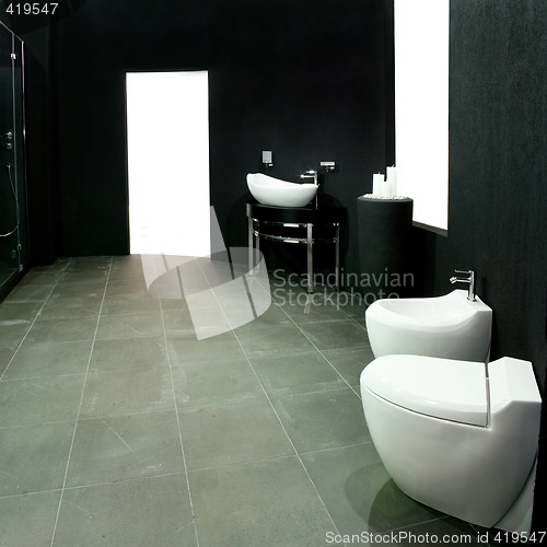 Image of Black lavatory