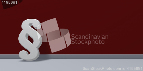 Image of paragraph symbol on red background - 3d illustration