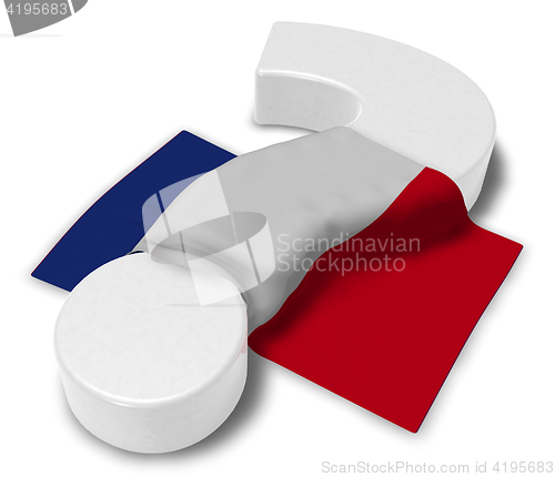 Image of question mark and flag of france - 3d illustration