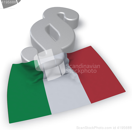 Image of paragraph symbol in italian colors - 3d rendering