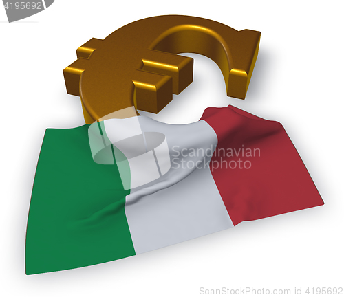 Image of euro symbol and italian flag - 3d illustration