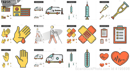 Image of Medicine line icon set.