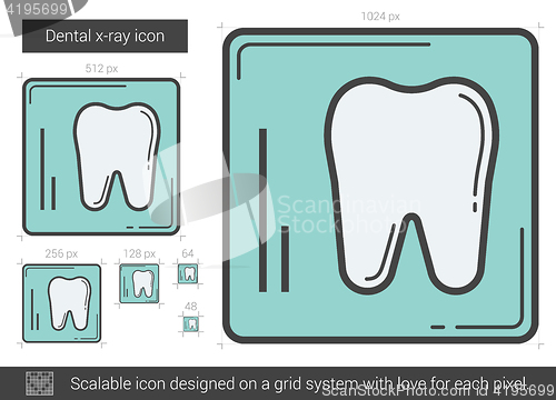 Image of Dental x-ray line icon.