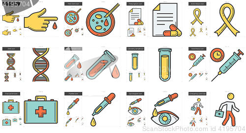 Image of Medicine line icon set.