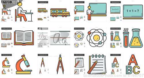 Image of Education line icon set.