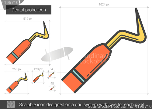 Image of Dental probe line icon.