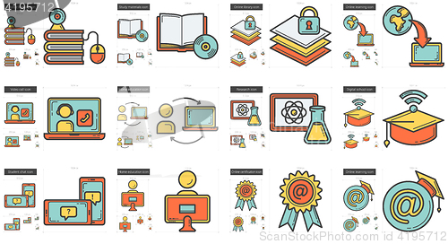 Image of Education line icon set.