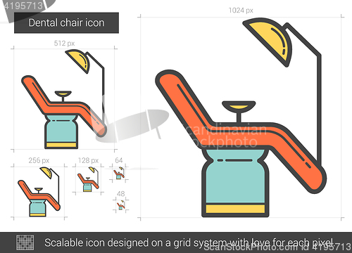 Image of Dental chair line icon.