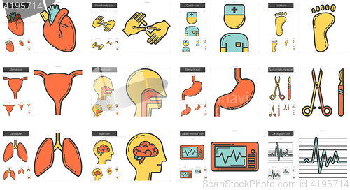 Image of Medicine line icon set.